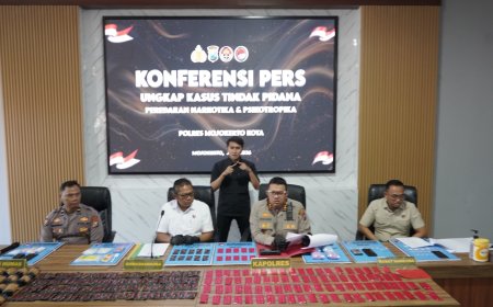 Polres Mojokerto Kota Berhasil Ungkap Narkoba dan Amankan 330 Cartridge Vape Berisi Etomidate sebagai Barang Bukti
